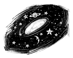 Hand-drawn illustration of a cosmos